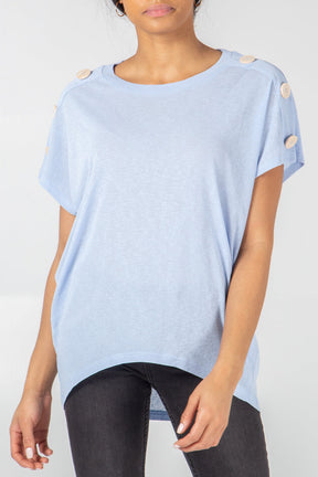 Button Oversized Tee