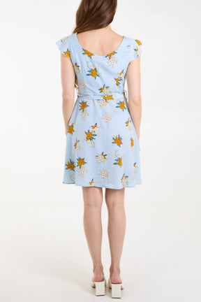 Floral Print Button Through Tea Dress