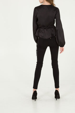 Wrap Front Peplum Top