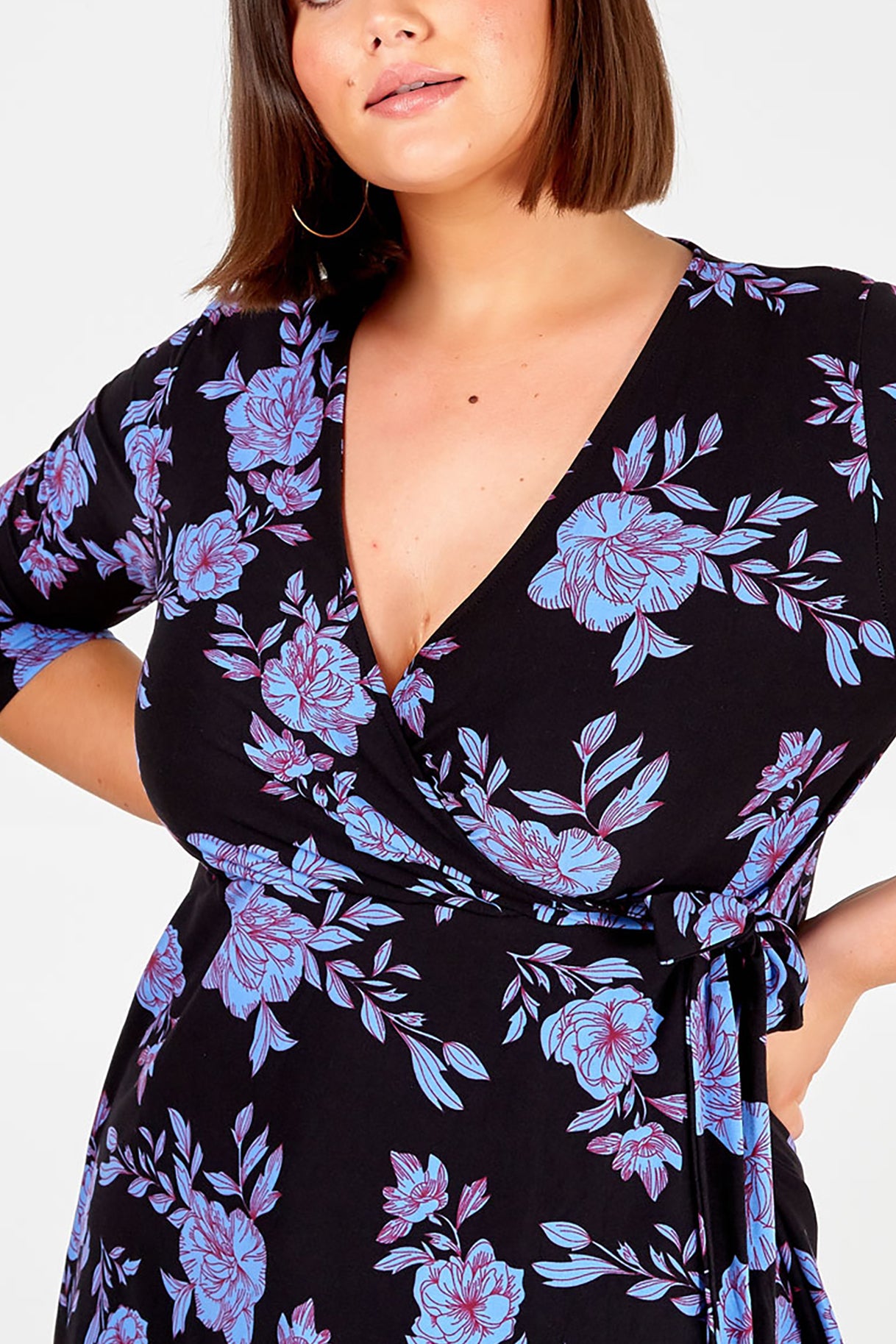 Curve Floral Fixed Wrap Top