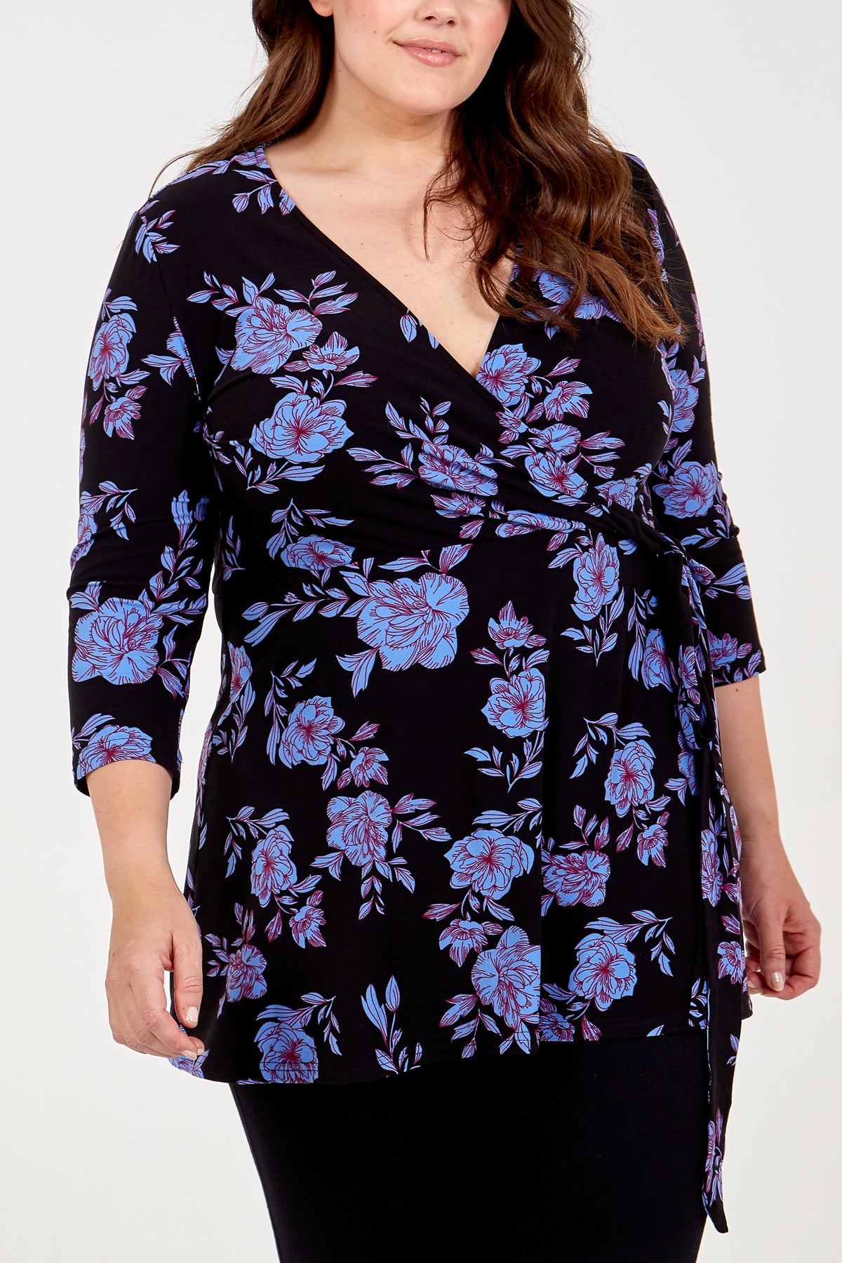 Curve Floral Fixed Wrap Top