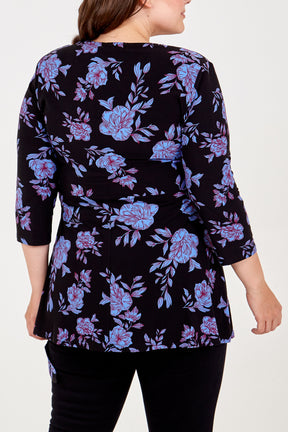 Curve Floral Fixed Wrap Top