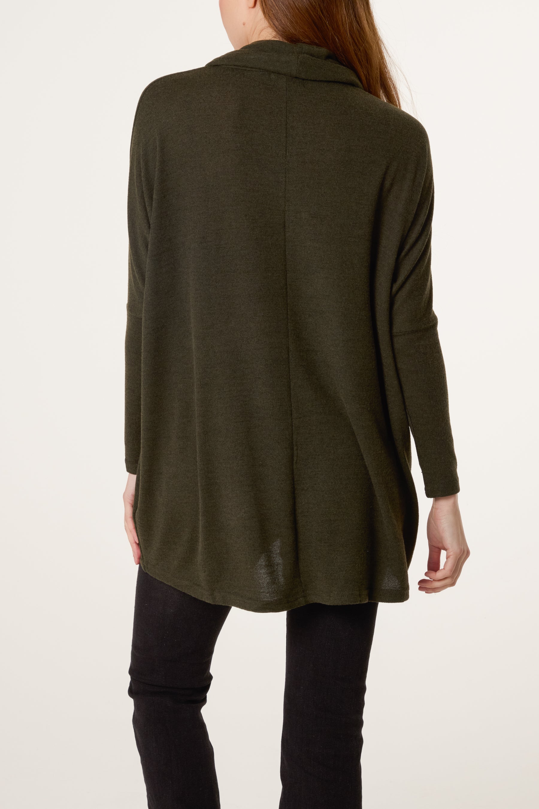 Cowl Neck High Neck Tunic Top