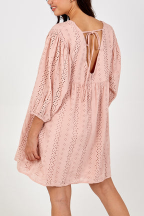 Pink Plunge Babydoll Mini Dress