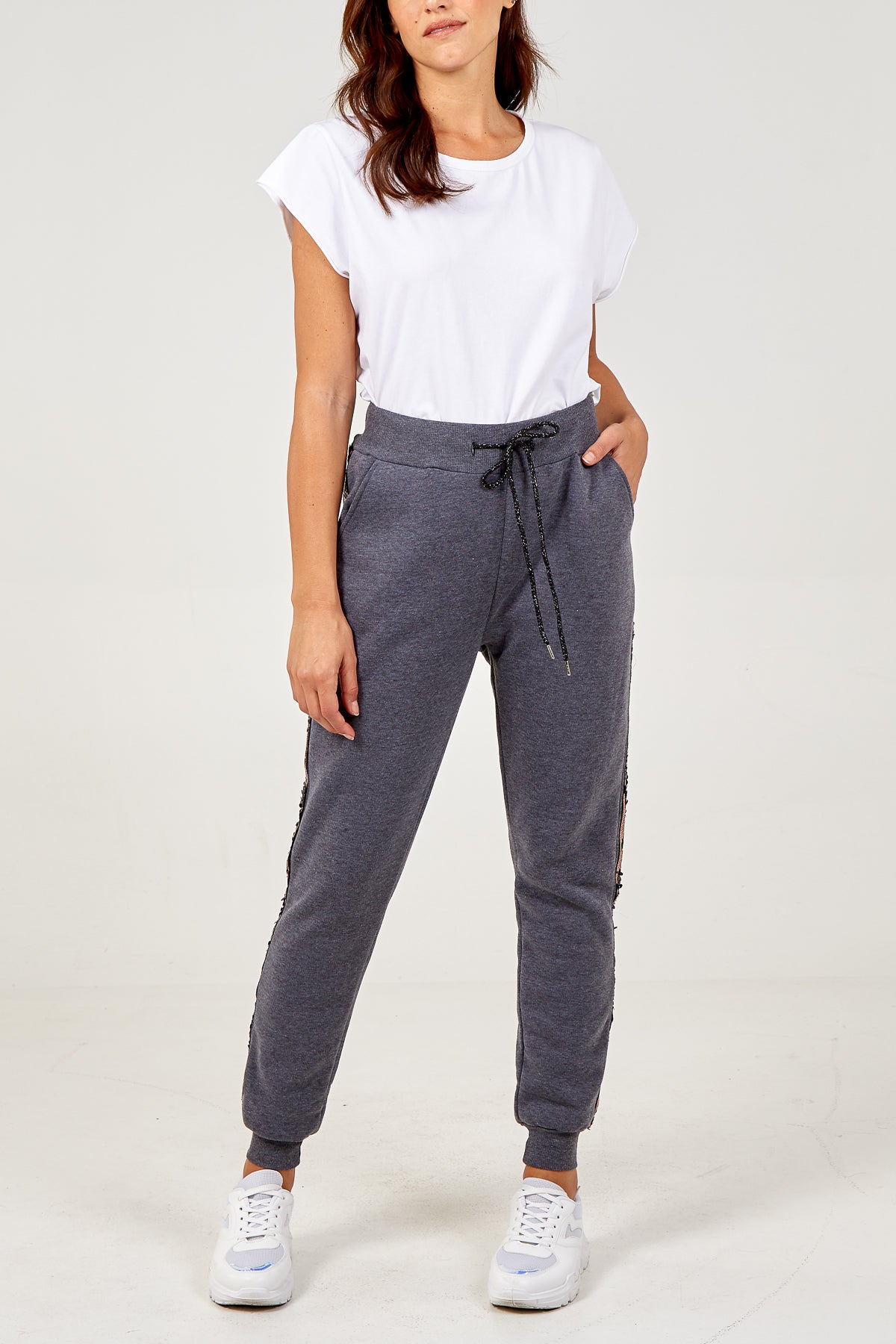 Side Stripe Sequins Jogger