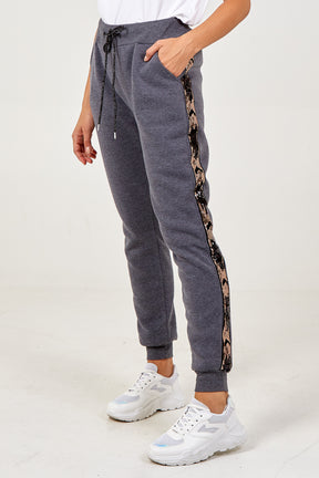 Side Stripe Sequins Jogger