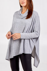 Double Asymmetric Cowl Neck Top