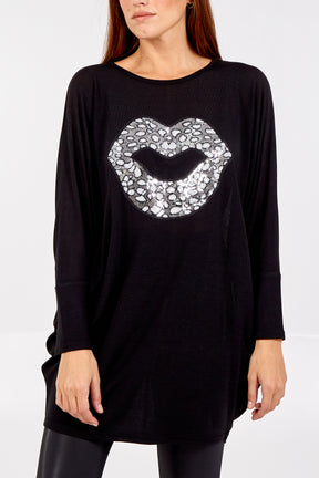 Sequins Lips Long Top
