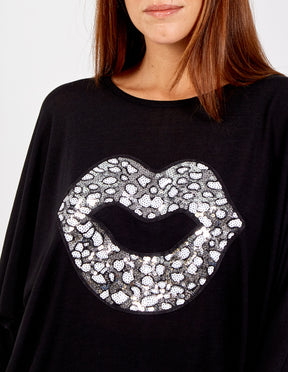 Sequins Lips Long Top