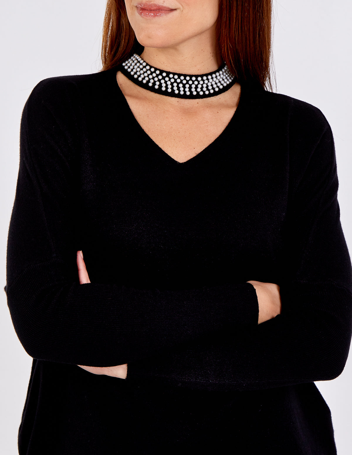 Choker Pearl Neck Top