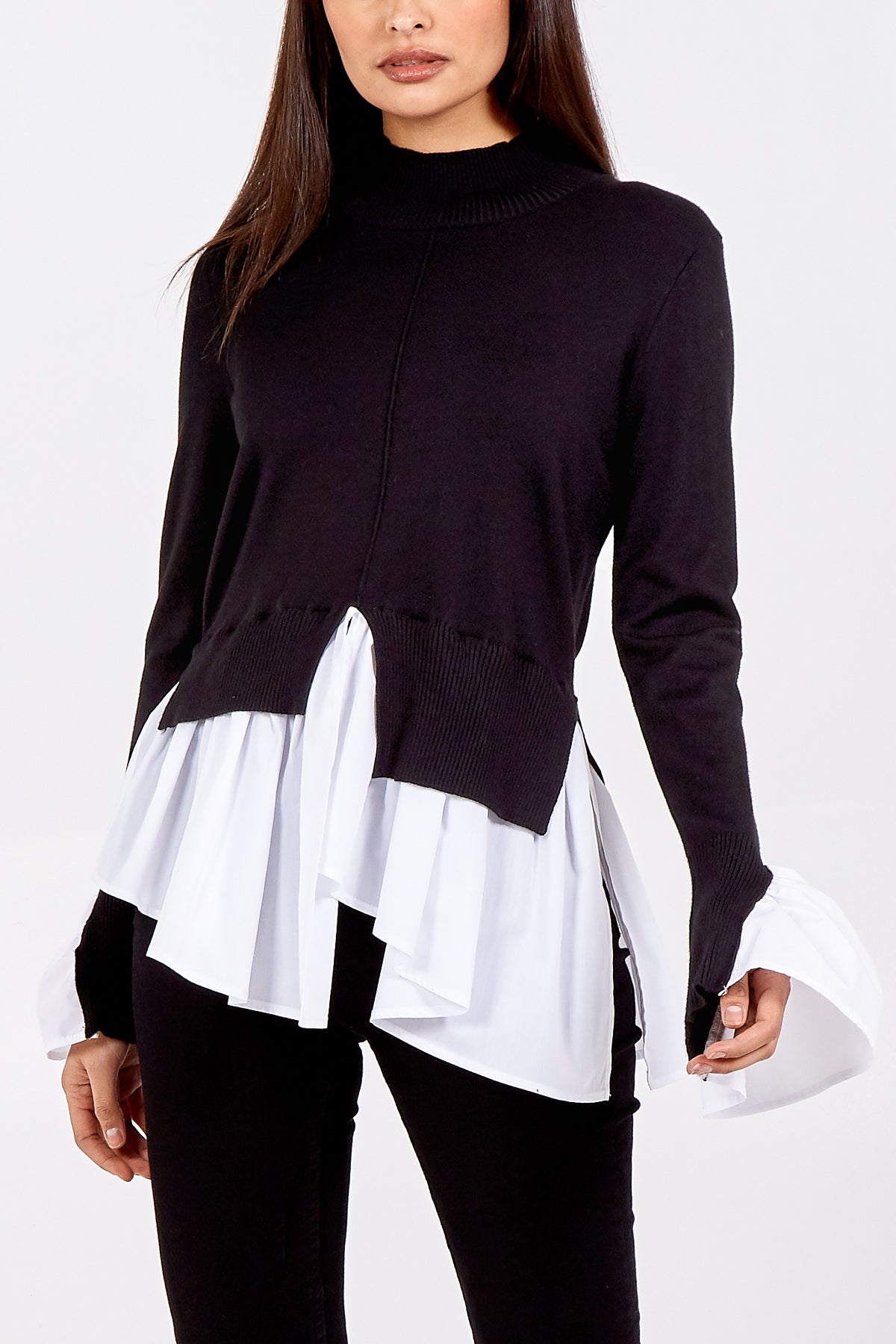 2 In 1 Shirt High Neck Jumper