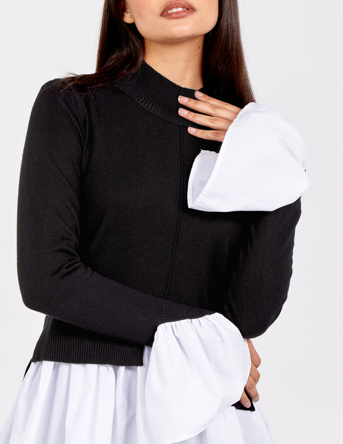 2 In 1 Shirt High Neck Jumper