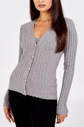 Ribbed Cardigan & Sleeveless Top Twin Set