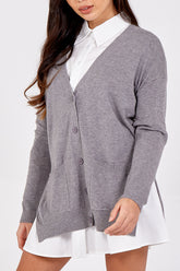 Button Down Boxed Cardigan