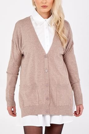 Button Down Boxed Cardigan