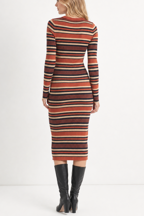 Striped Crew Neck Knit Dress