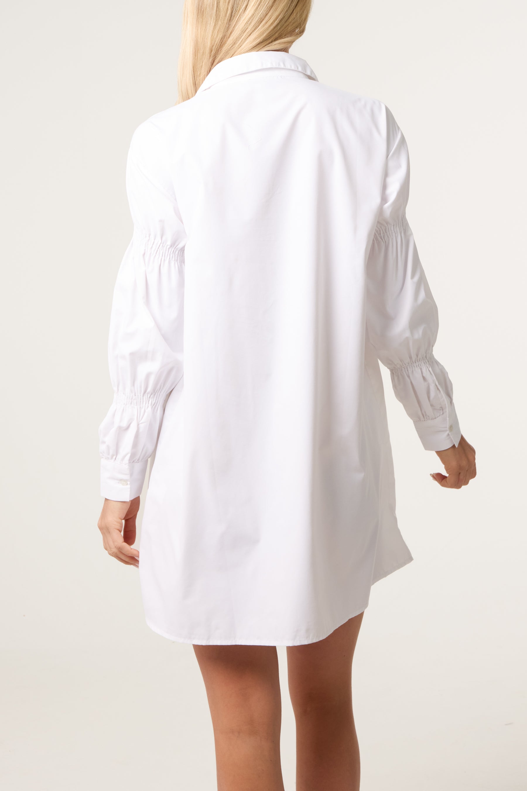 Shirred Waist Shirt Dress
