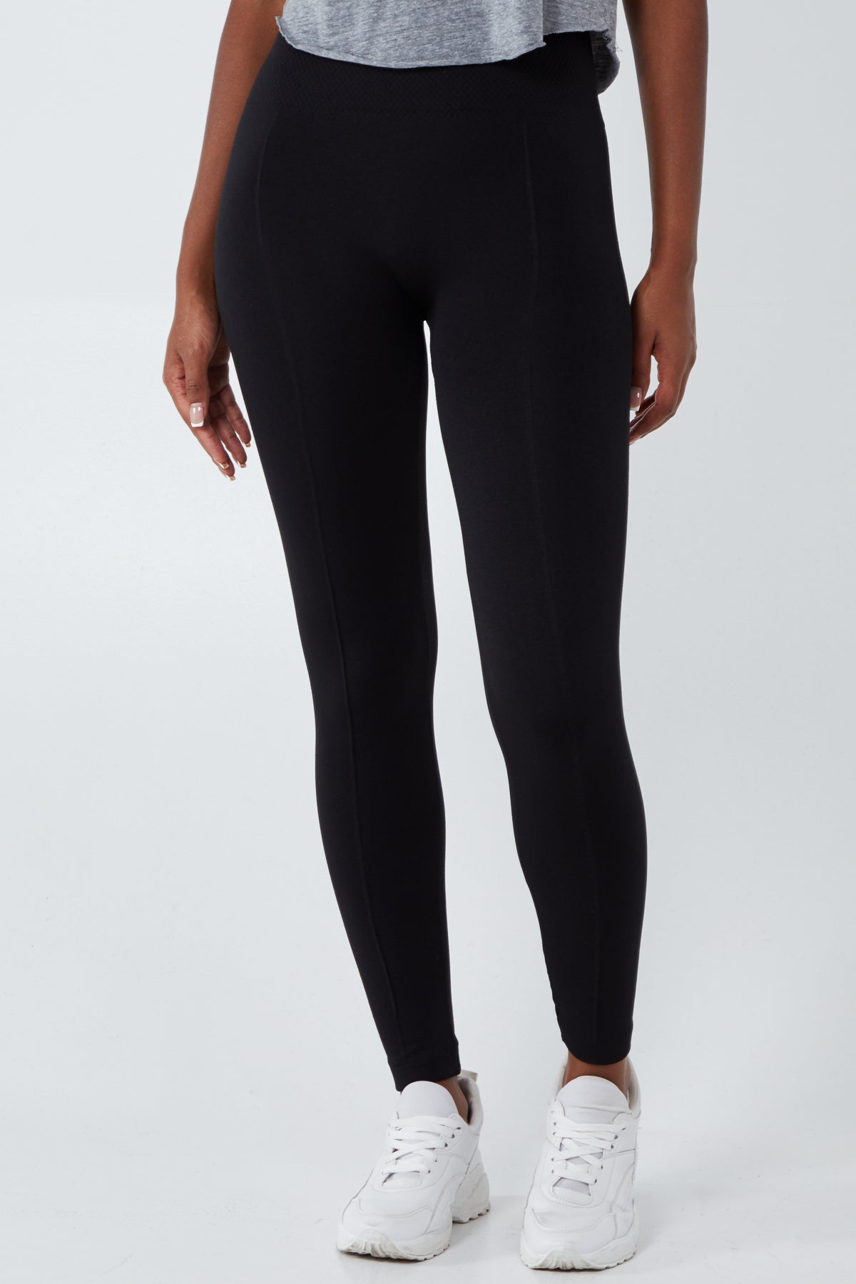 Black Stitch Front Waisted Legging