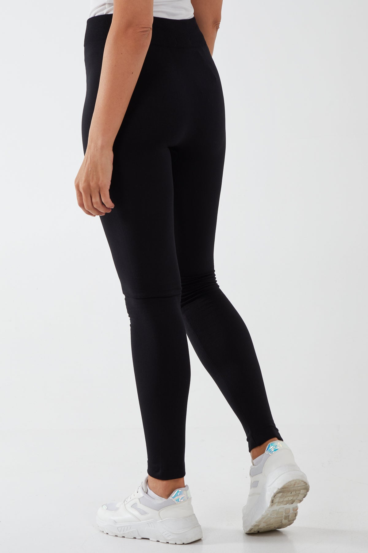 Ribbed Waistband Fleece Lined Legging