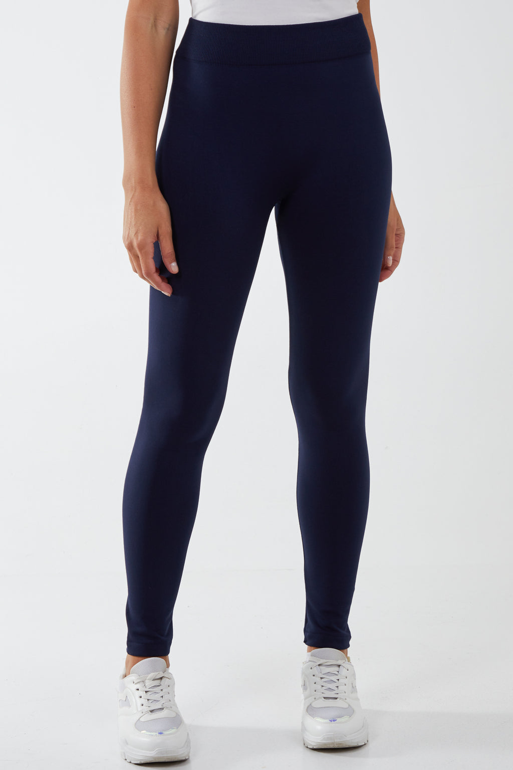 Ribbed Waistband Fleece Lined Legging