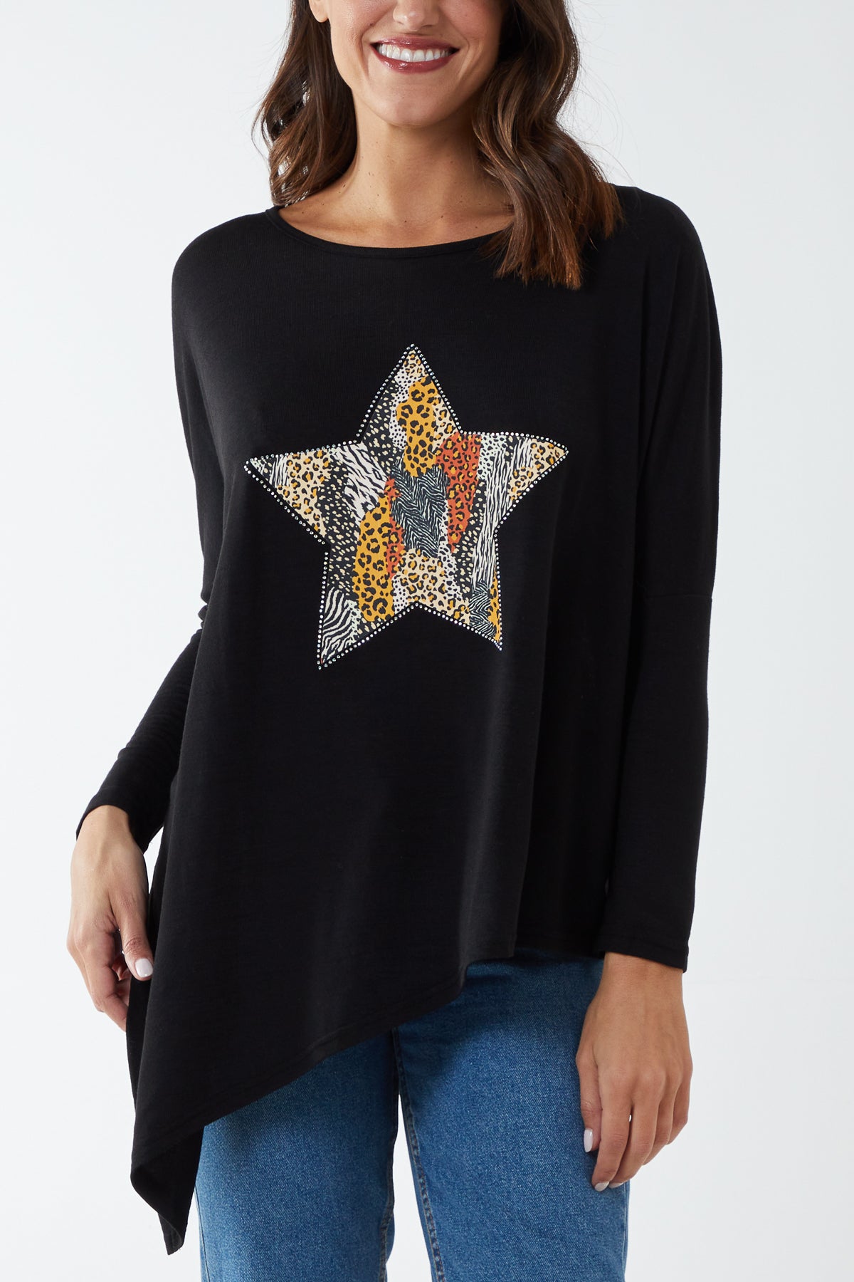 Asymmetric Animal Star Top