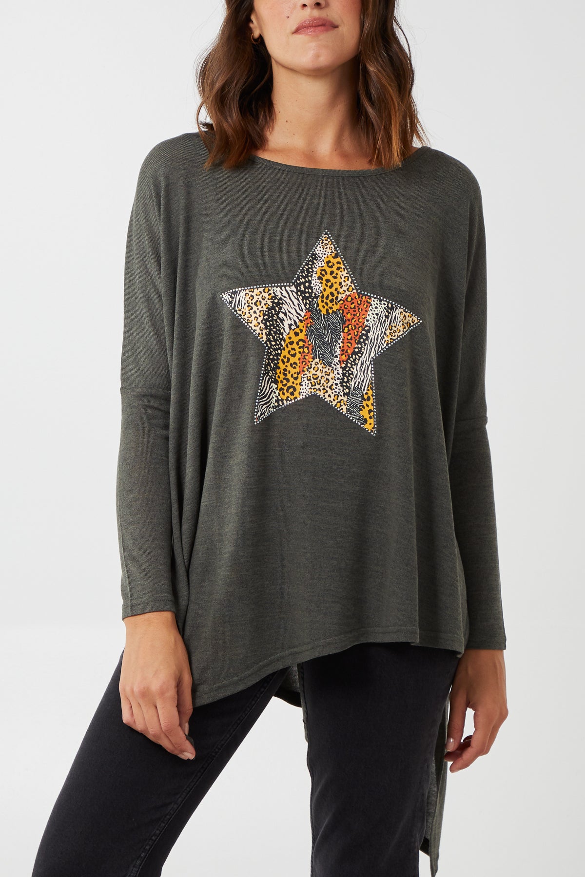 Asymmetric Animal Star Top