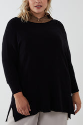 Curve Reverse Seam Oversized Jumper