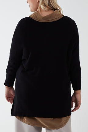 Curve Reverse Seam Oversized Jumper