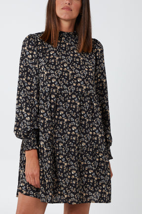 Shirring Neck Smock Dress