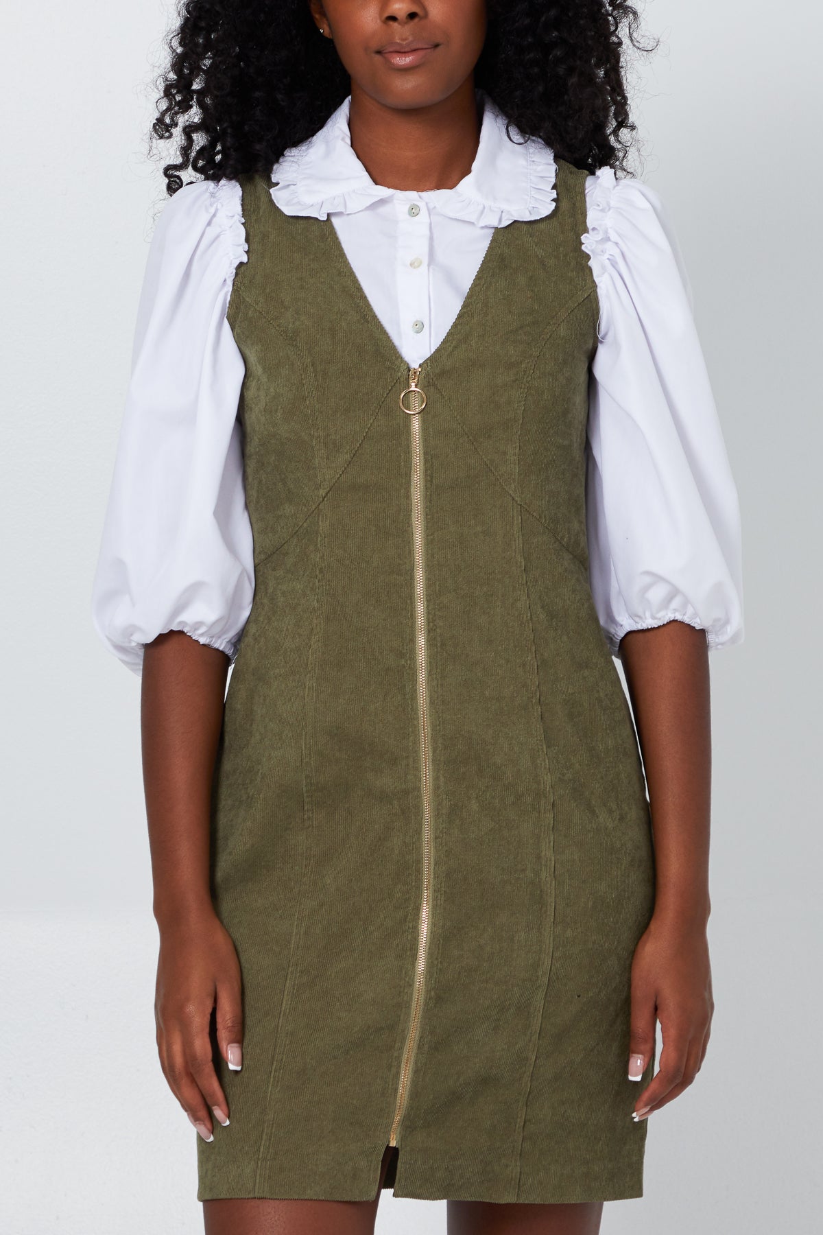 Zip Through Cord Dress
