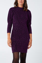 Puff Sleeve Animal Mini Dress