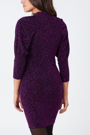 Puff Sleeve Animal Mini Dress