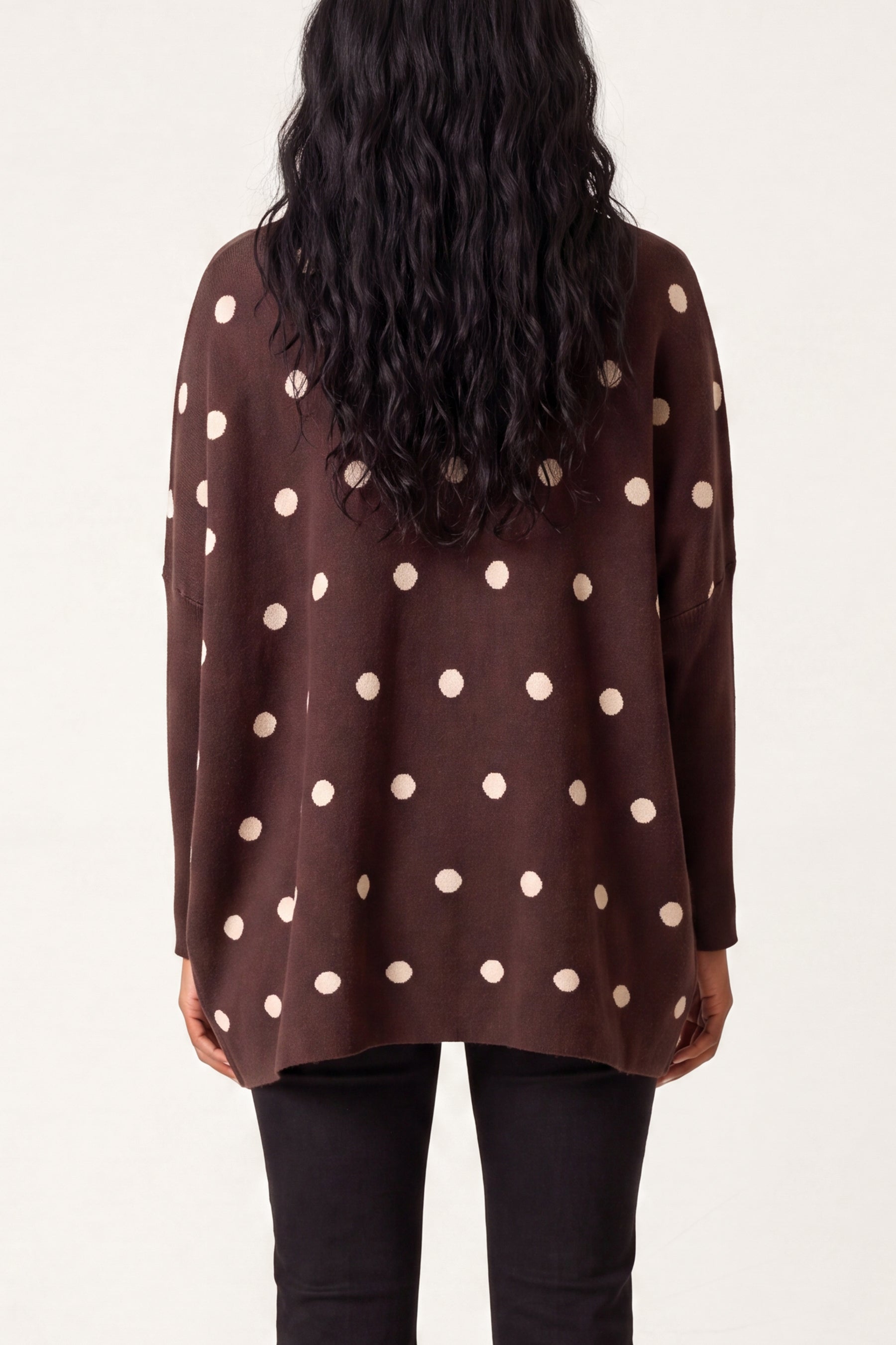 Polka Dot Batwing Knit Jumper