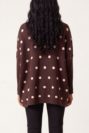 Polka Dot Batwing Knit Jumper