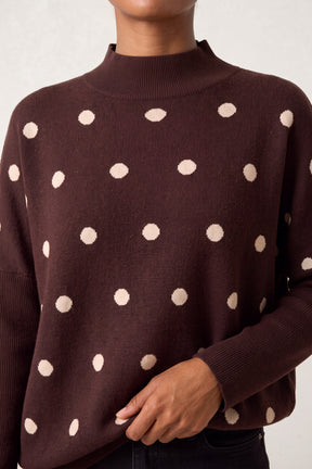 Polka Dot Batwing Knit Jumper