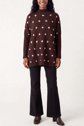 Polka Dot Batwing Knit Jumper