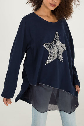 Sequin Star Layer Top