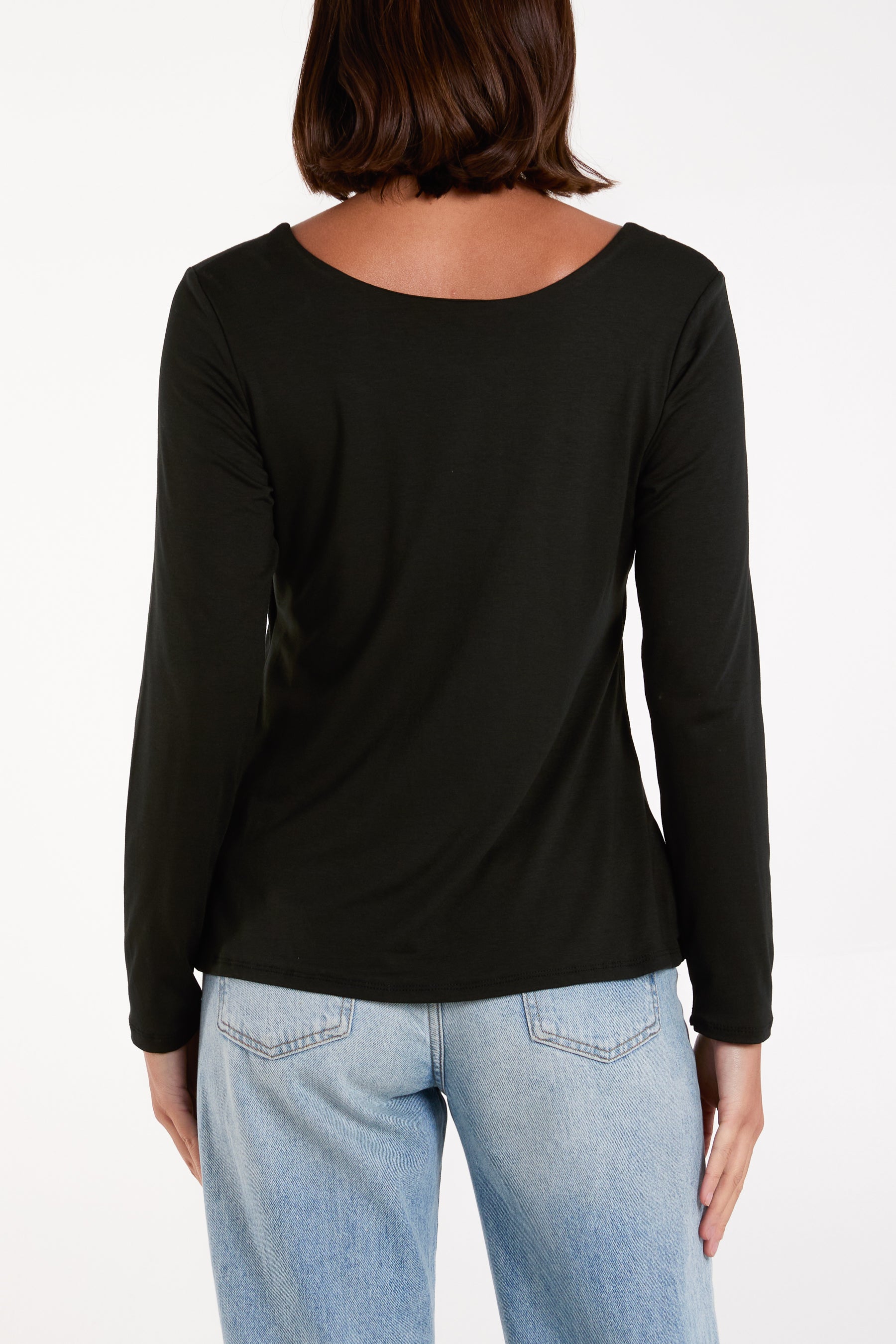 Basic Long Sleeve High Low Top