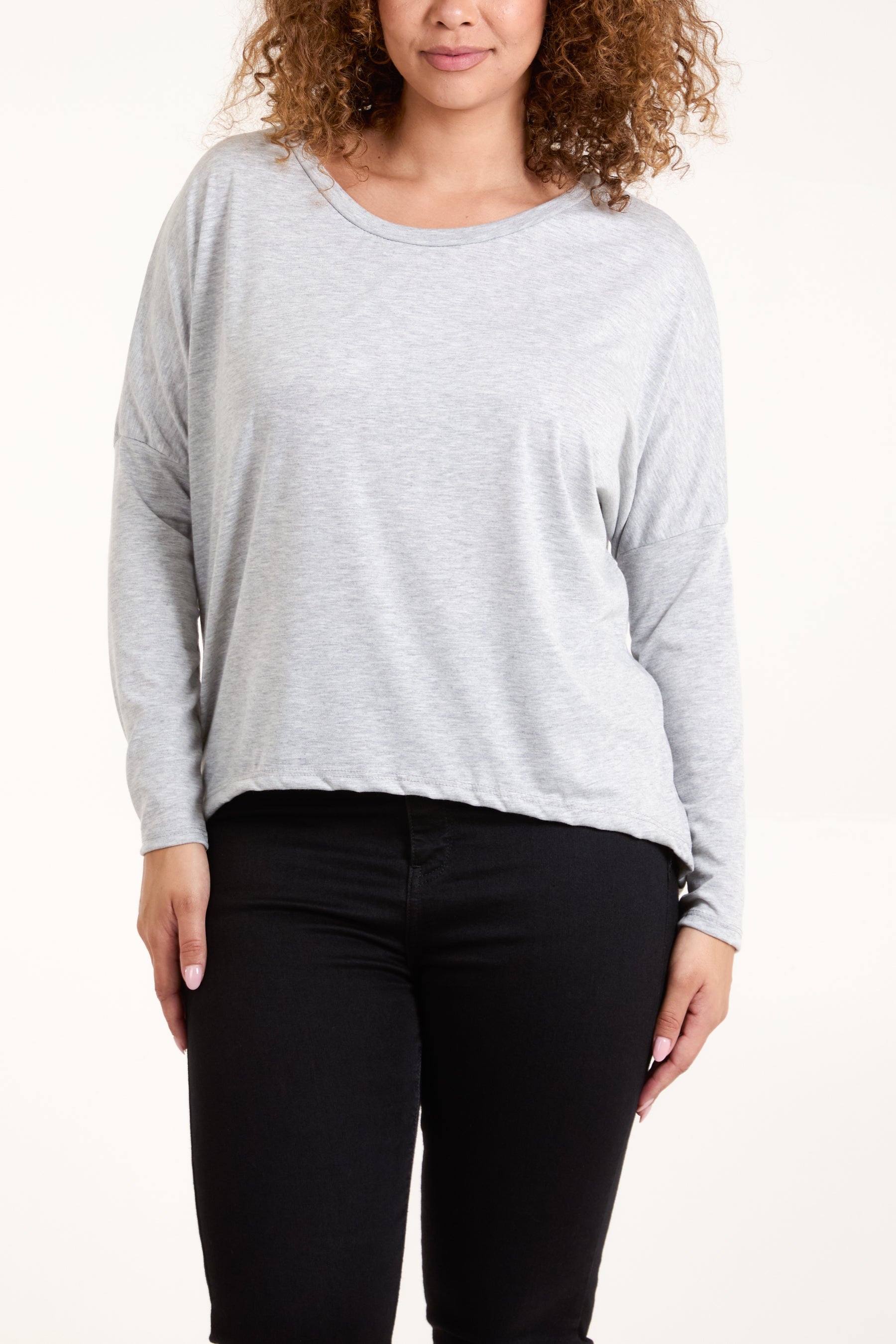 Basic Long Sleeve High Low Top