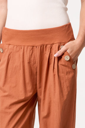 Button Pocket Detail Harem Pants