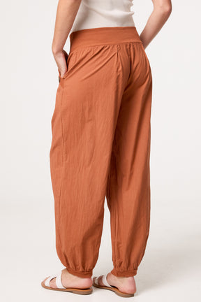 Button Pocket Detail Harem Pants