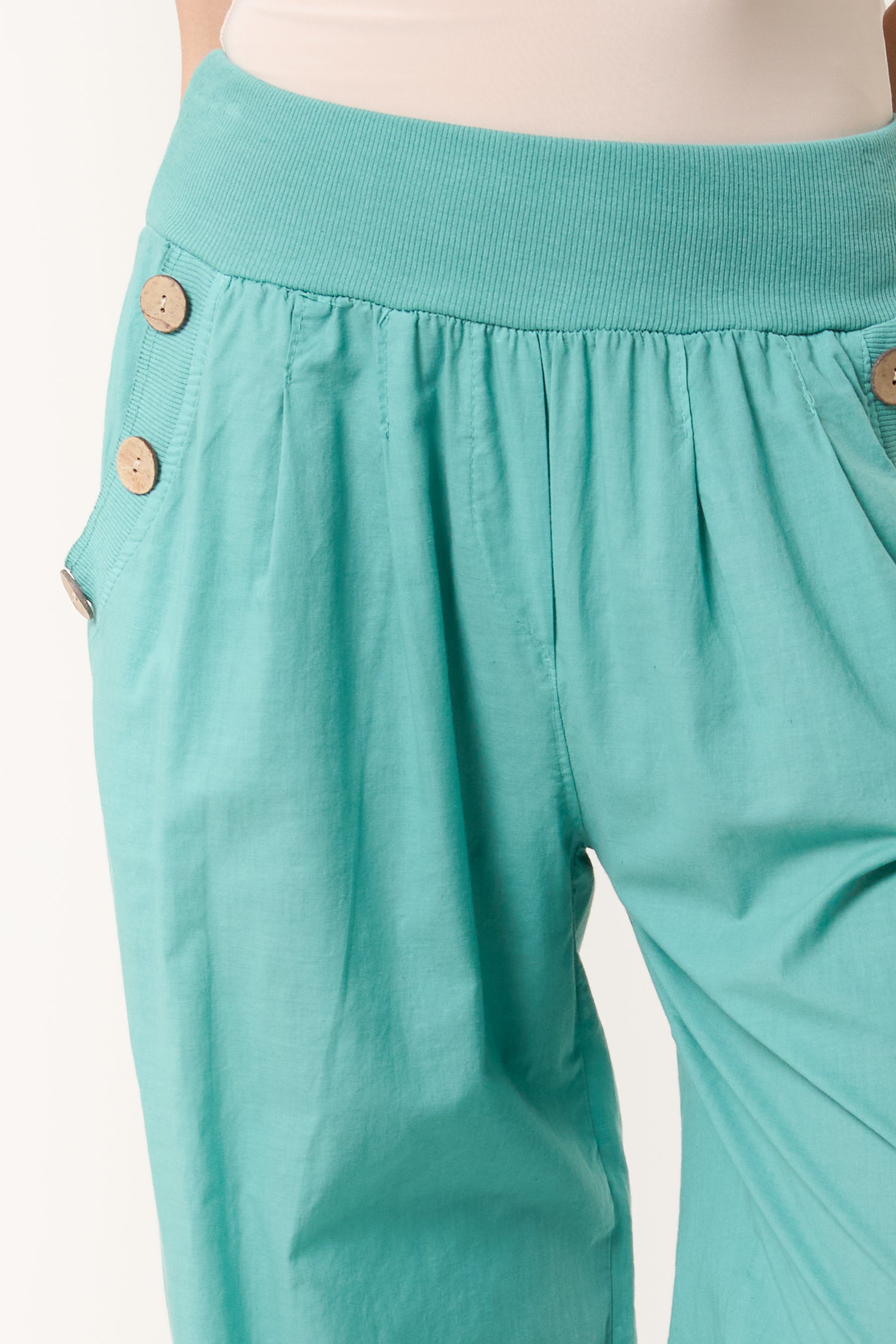 Button Pocket Detail Harem Pants