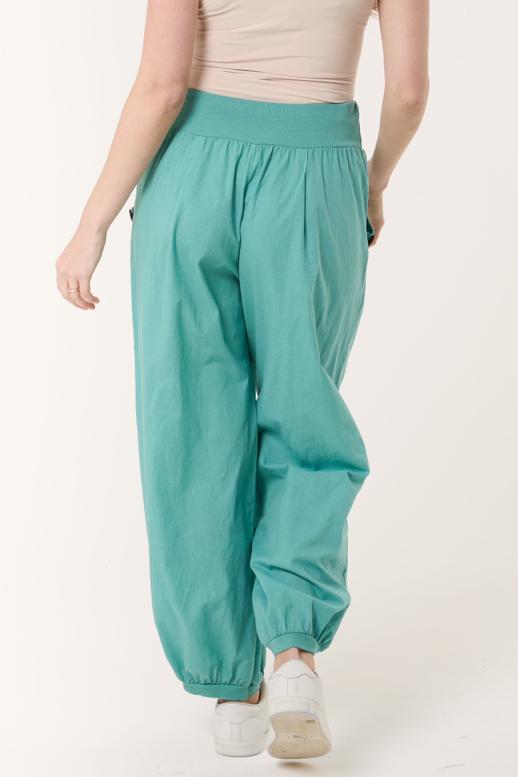 Button Pocket Detail Harem Pants