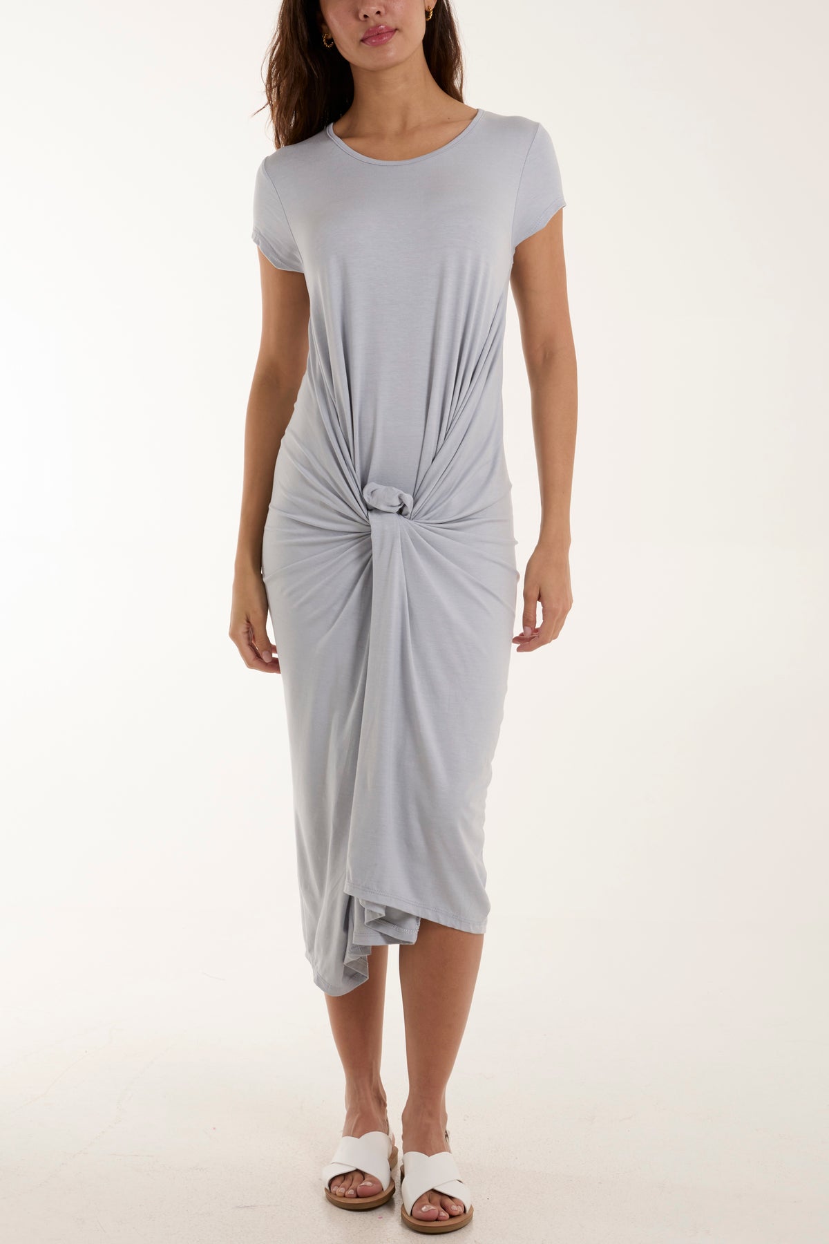 Cap Sleeve Plain Parachute Dress