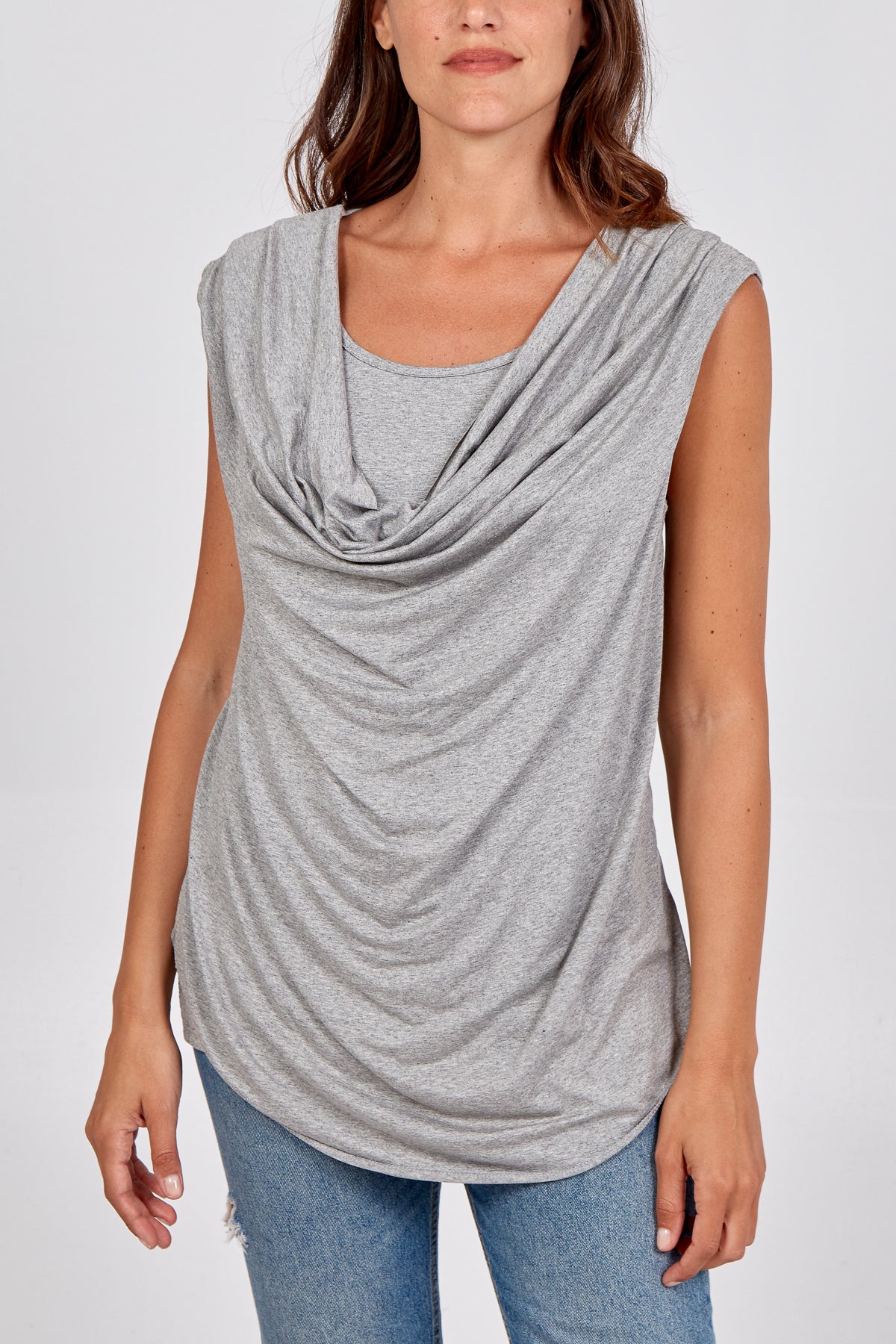 Cowl Neck Sleeveless Top