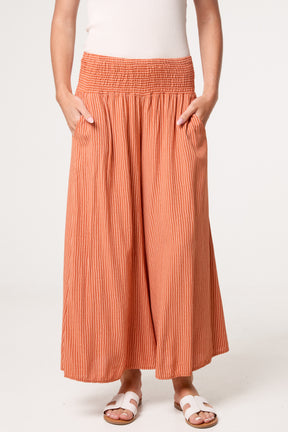 Pinstripe Wide Leg Trousers