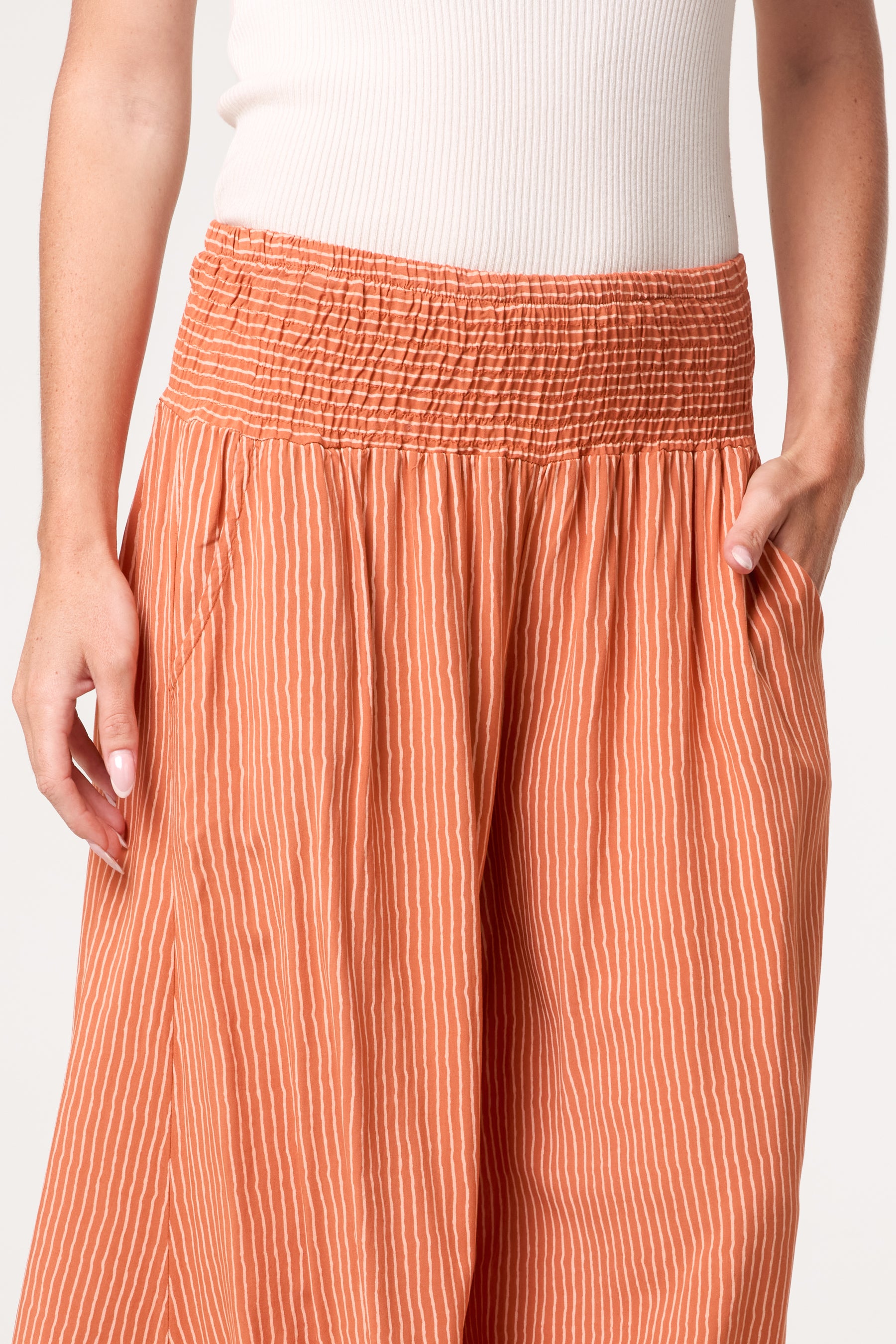 Pinstripe Wide Leg Trousers