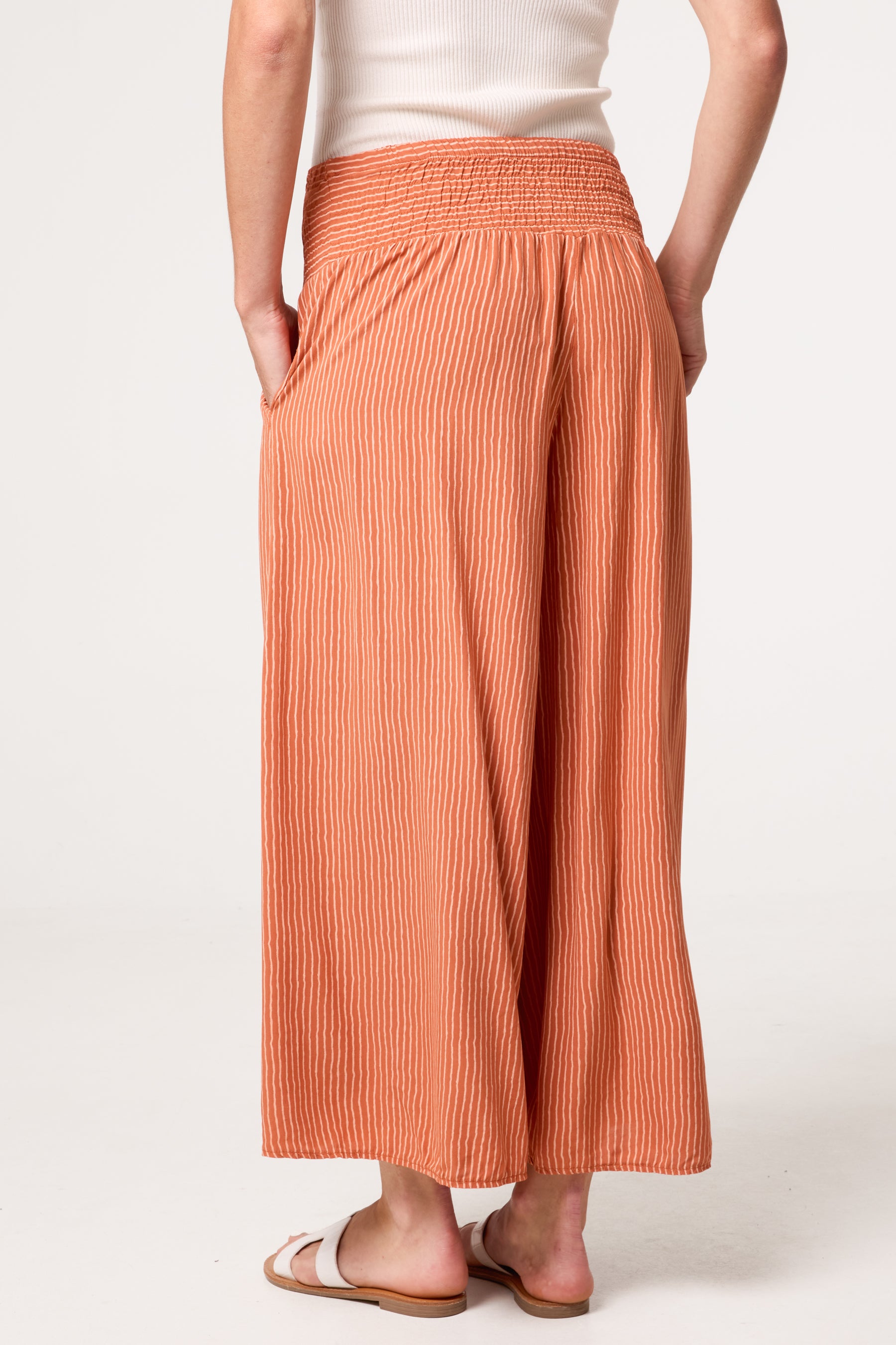 Pinstripe Wide Leg Trousers