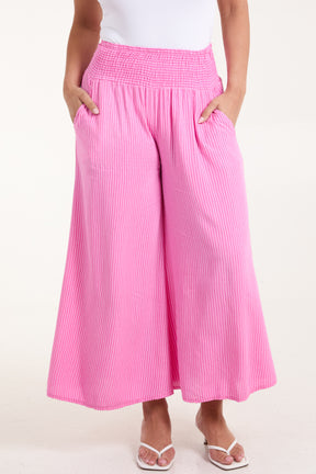 Pinstripe Wide Leg Trousers