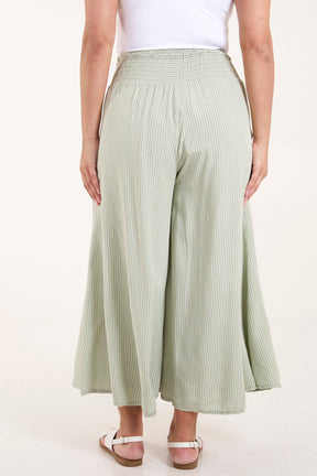 Pinstripe Wide Leg Trousers